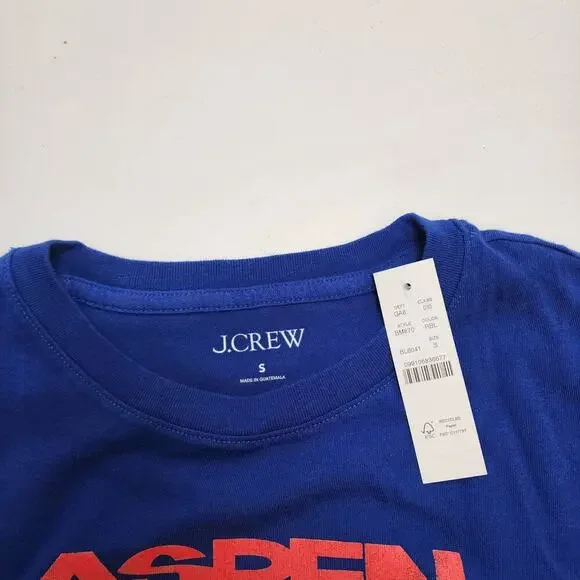 J.Crew Blue Aspen Jersey Graphic‎ T-Shirt BM870 Women's SZ S - NWT - Picture 5 of 9